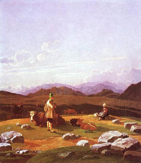 Wilhelm von Kobell Jager auf der Hochalm France oil painting art